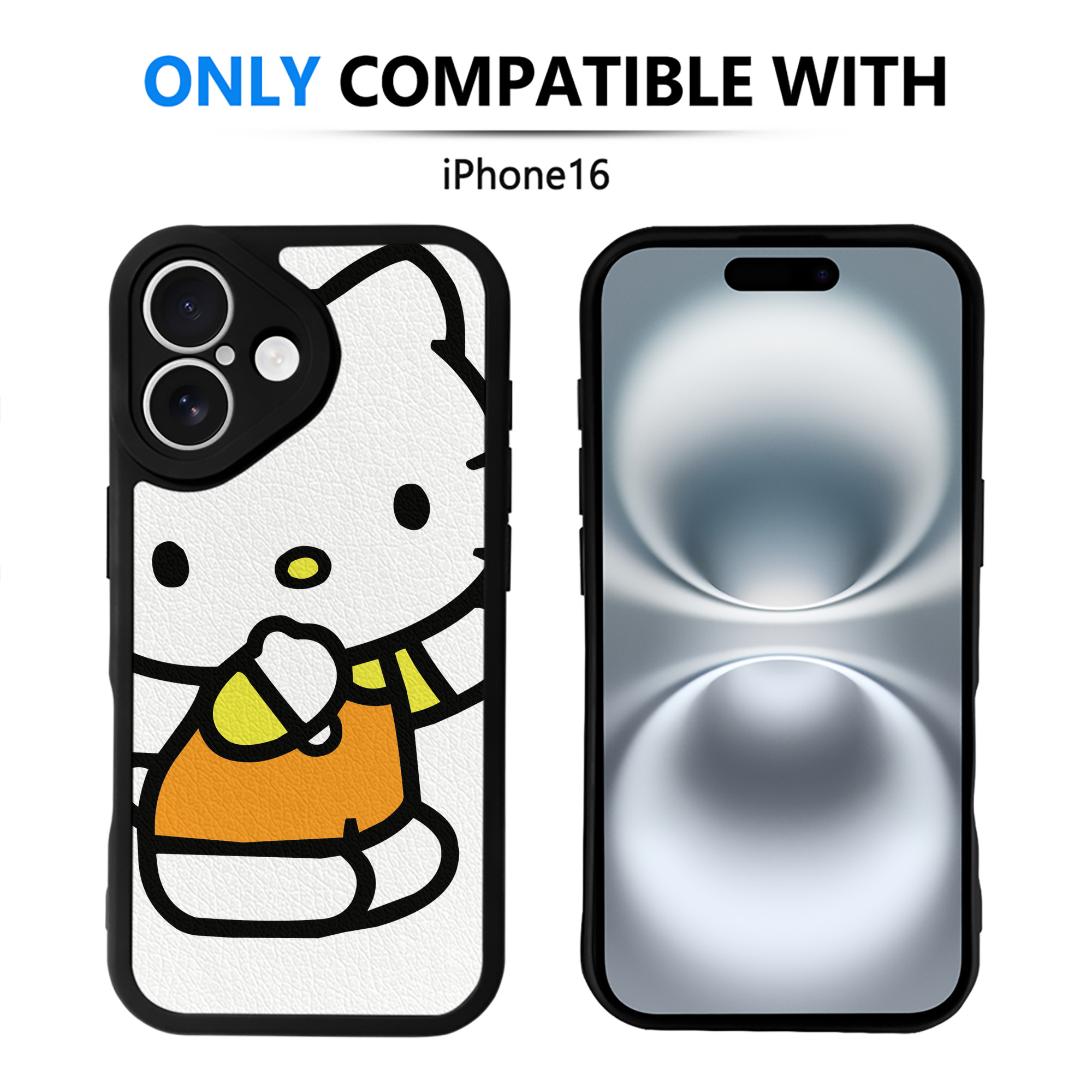 （画像用） Hello Kitty ハローキティ 【iPhone 16シリーズ対応】シリコンスマホケース（レザー調） 材質：シリコン